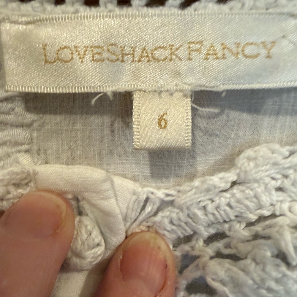 LoveShackFancy Ivory Lace Detail Top - Picture 3 of 3